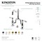 Kingston Brass Bridge Bathroom Faucet with Brass PopUp, Antique Brass KS7973TAL - alternate 3